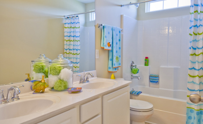 Upstairs Bathroom in Hickory II model home 